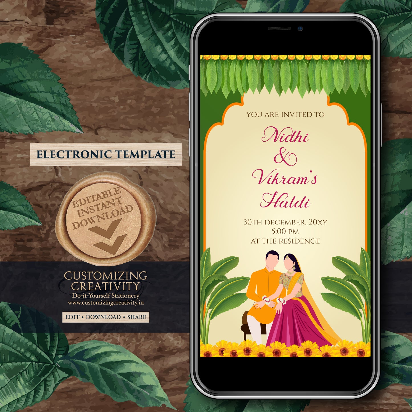 Haldi invites Digital Haldi invitations, Mayoun invitations & Mehndi invitations, Digital Mayoun invites as Dholki invitations Mehndi invite