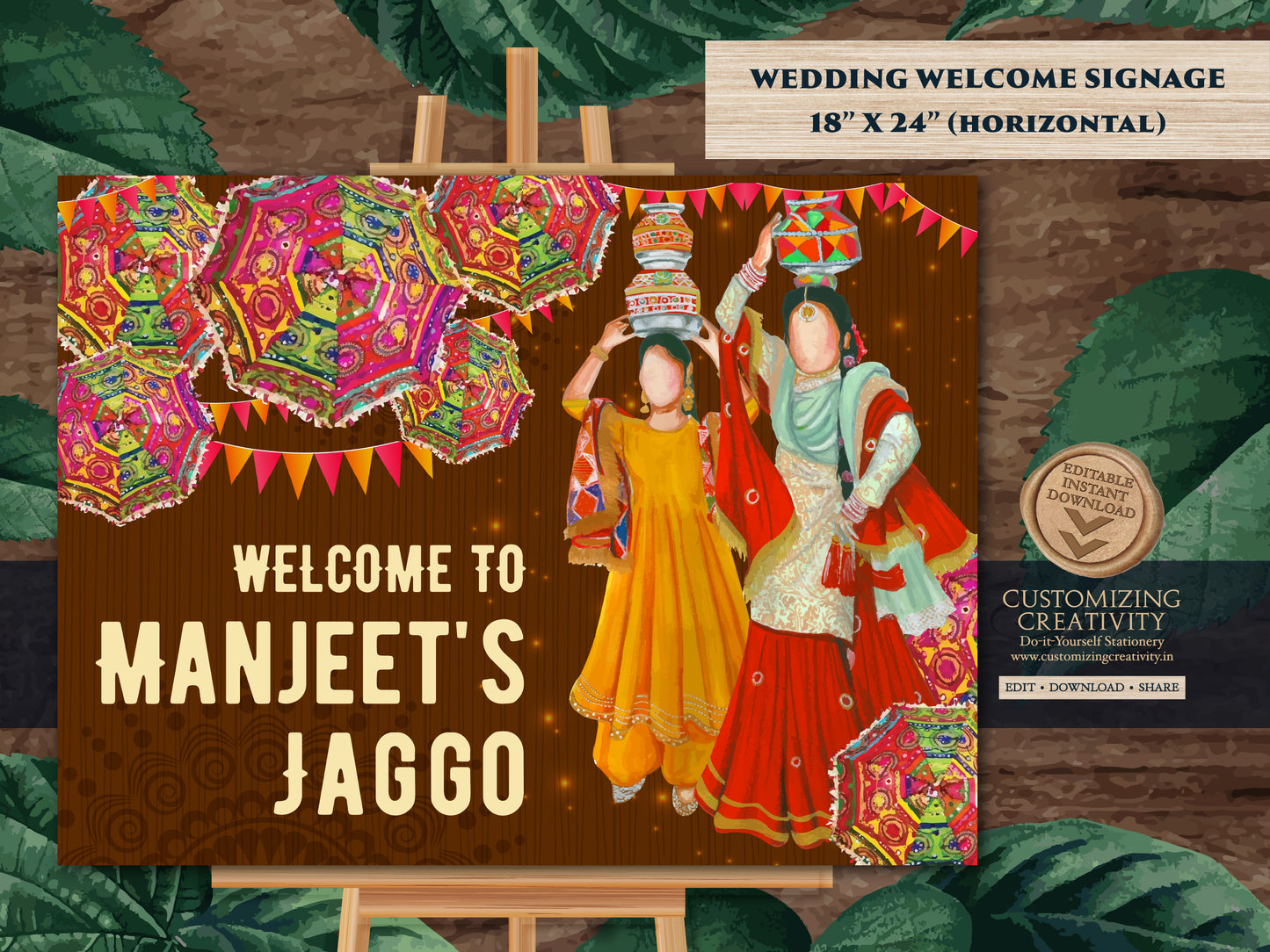 Jago Welcome sign as Welcome to Jaggo signboard, Jaggo Welcome Signs as Jaggo signs, Sikh Wedding sign & Jago poster as Punjabi Welcome sign