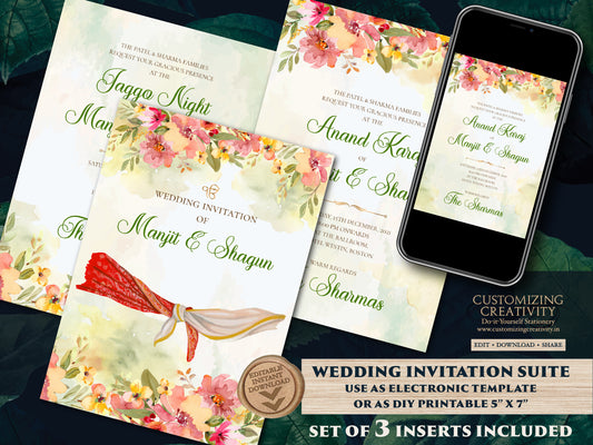 Punjabi invitations Sikh wedding cards, Anand Karaj invitations & Sikh wedding invitations, Punjabi wedding cards as Anand Karaj invites