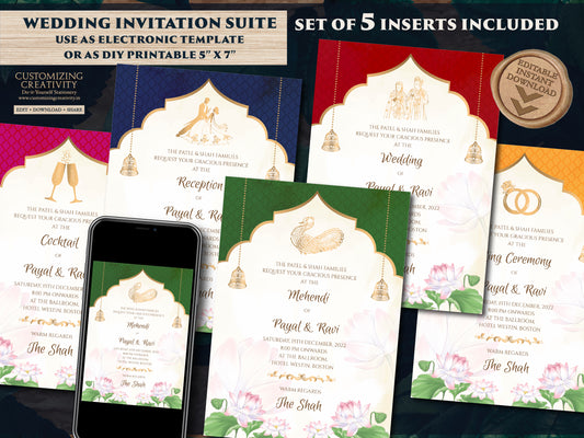 Indian invite template & Indian invitations Hindu Wedding card Indian, Indian Wedding Digital Invite as Indian Wedding invitation card Hindu