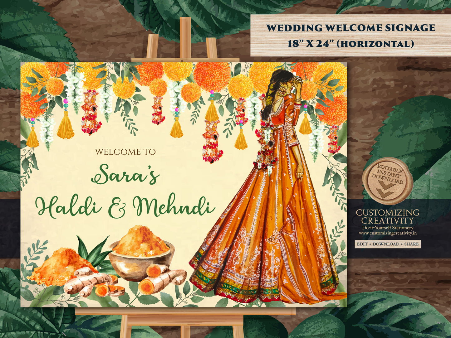 Haldi posters as Welcome to Haldi Sign, Haldi Welcome Signs & Haldi decor signs, Pithi Welcome sign as Wedding Haldi signs, Haldi decoration