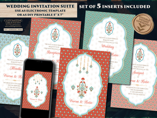 Indian wedding invitation & Wedding invites Indian, Hindu invitation Indian wedding card, Hindu Wedding Invitations as Indian Wedding invite
