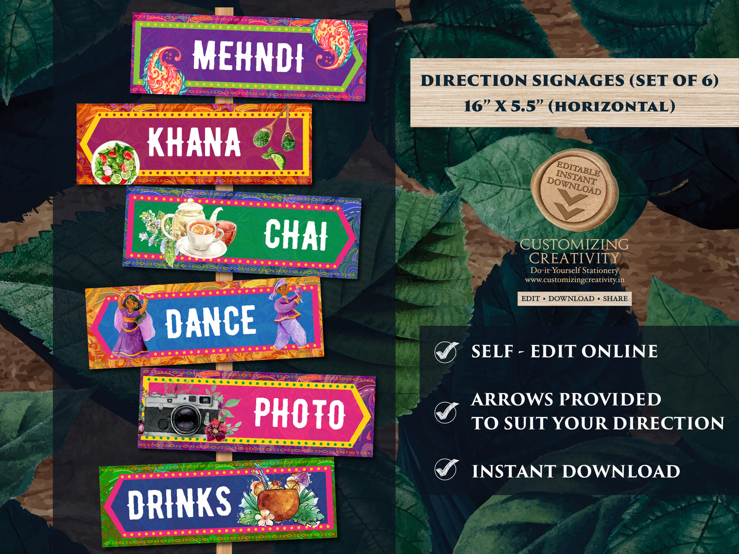 Mehndi decoration & Mehndi Signs, Mehndi Welcome signs as Dholki decoration, Mehendi decor as Haldi decoration, Haldi decor as Sangeet decor