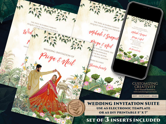 Digital Indian Wedding Invitations Hindu Wedding card Digital, Digital Hindu invitations & Indian Wedding invite, Indian wedding cards Hindu