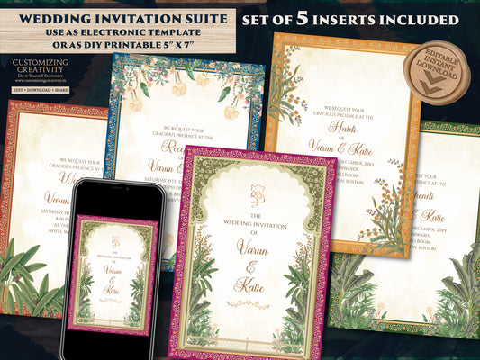 Digital Indian Wedding invite as Indian wedding card, Indian wedding invitation as Hindu wedding cards, Digtial Hindu Wedding Invitation