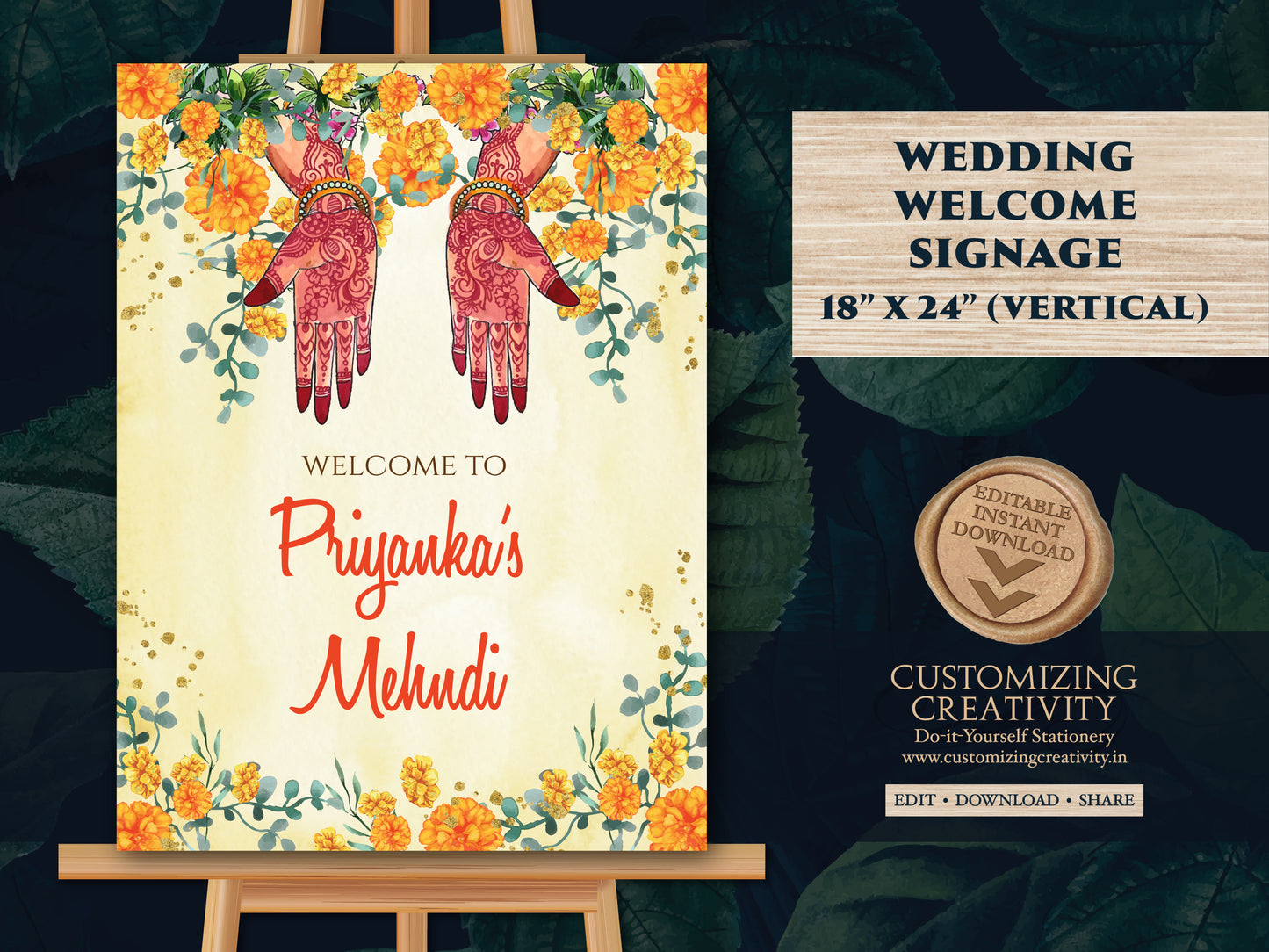 Mehndi poster & Mehndi decor sign, Mehndi Signs as Mehendi signs, Mendhi decor sign as Mehndi signage, Mendhi signs as Mehndi Welcome signs