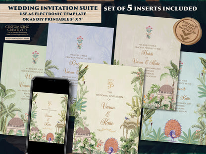 Indian wedding invitation Digital Hindu Wedding card, Indian wedding card as Indian Wedding invite, Hindu invitation as Hindu wedding invite