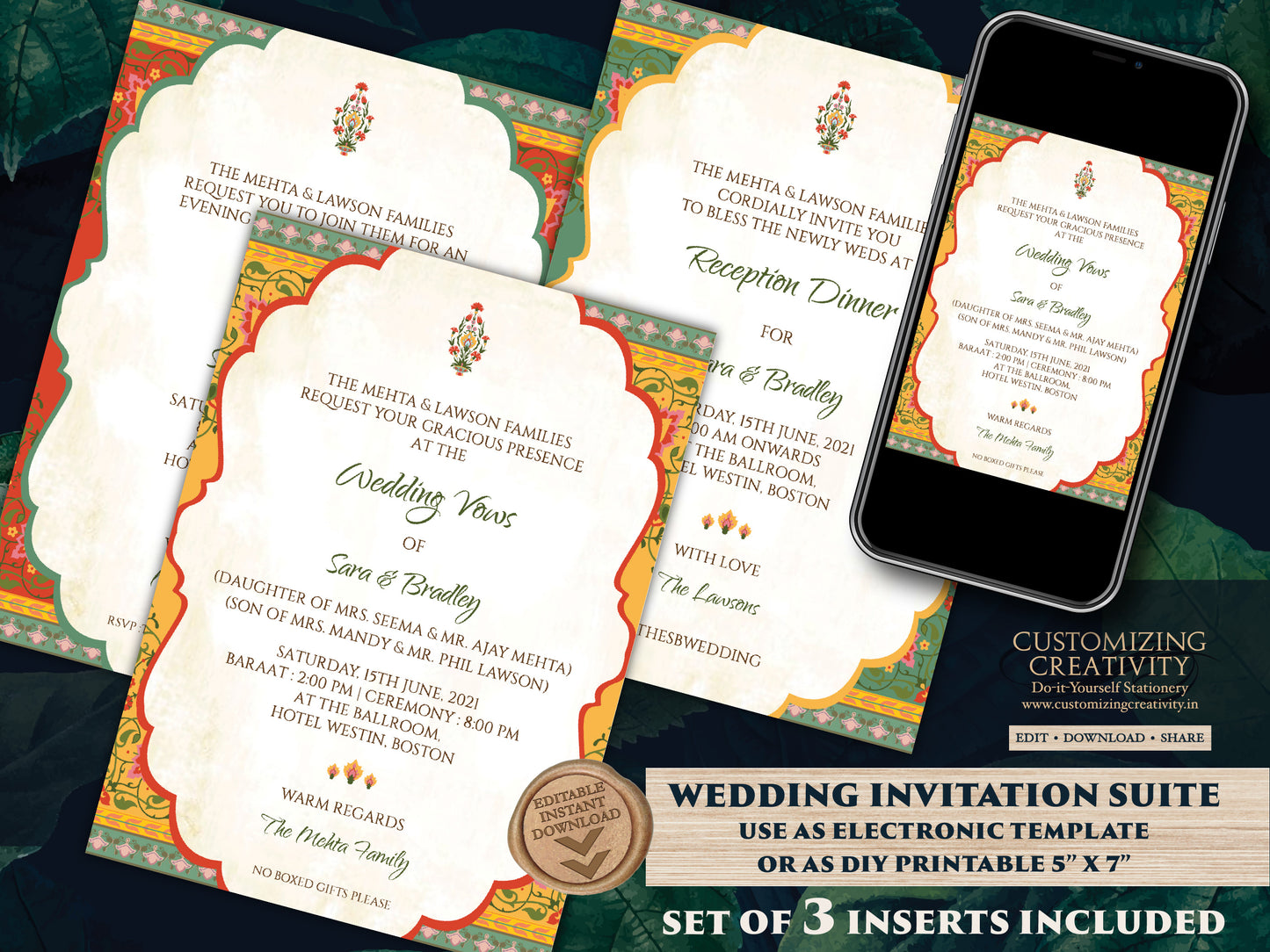 Indian Wedding Invitations as Hindu Wedding card, Hindu invitations Wedding as Royal Wedding invite, Indian invites for Hindu Shaadi cards