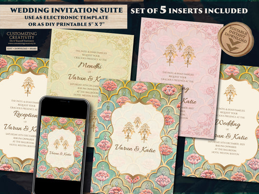 Indian wedding card & Indian invitations, Indian Wedding Invitations as Indian Wedding invite, Indian cards as Hindu Wedding invite Indian