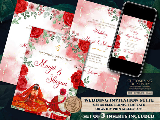Sikh Wedding Invite & Indian Wedding cards, Anand Karaj cards Sikh as Sikh invitations Indian, Anand Karaj invitation as Punjabi invitations