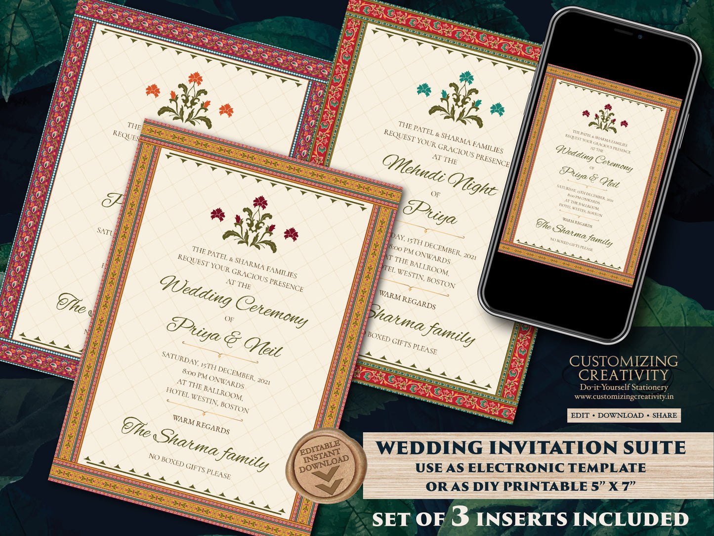 Indian Wedding Invitations as Hindu Wedding card, Hindu invitations Wedding as Royal Wedding invite, Indian Invitation for Hindu Weddings