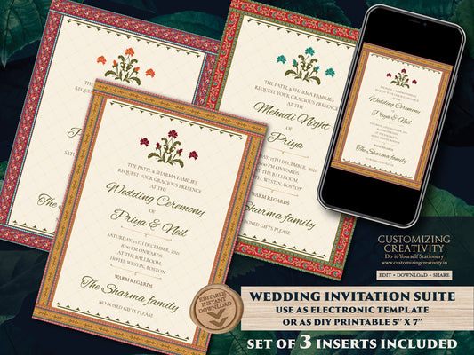 Indian Wedding Invitations as Hindu Wedding card, Hindu invitations Wedding as Royal Wedding invite, Indian Invitation for Hindu Weddings