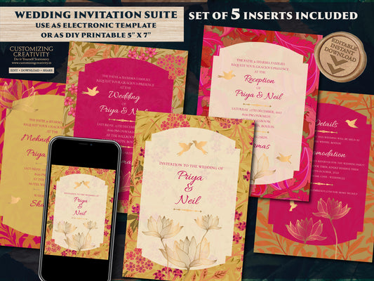 Hindu wedding card & Hindu Invites Digital, Hindu Wedding invites Indian as Indian Wedding cards Desi invites, Indian wedding invitations