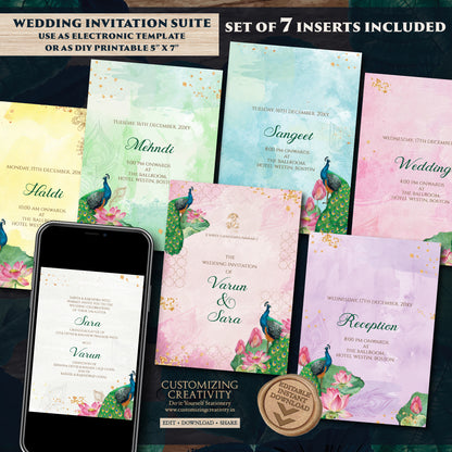 Indian Wedding invitation Digital Hindu Wedding card, Indian wedding invite Gujarati Kankotri & Hindu invitation as Hindu wedding invite