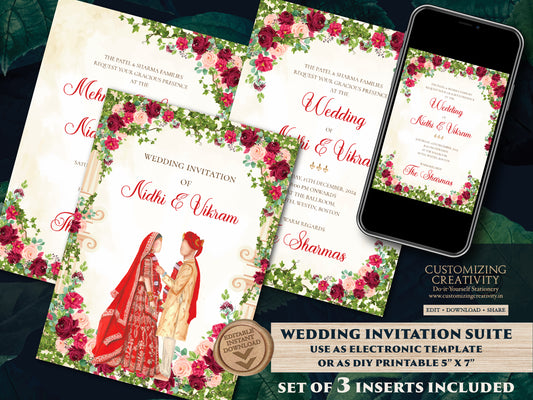 Hindu invitations & Hindu Wedding cards, Indian wedding card as Indian Wedding invite, Indian wedding invitation as Wedding invite Indian