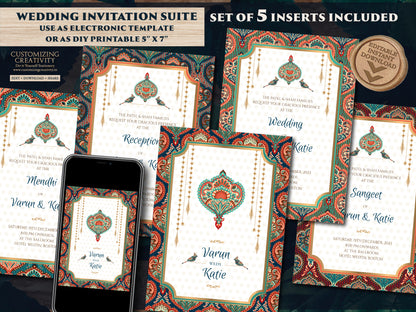 Indian Wedding invites & Indian Invitations, Hindu Wedding invitations as Digital Indian Wedding cards, Hindu Wedding card as Indian invites