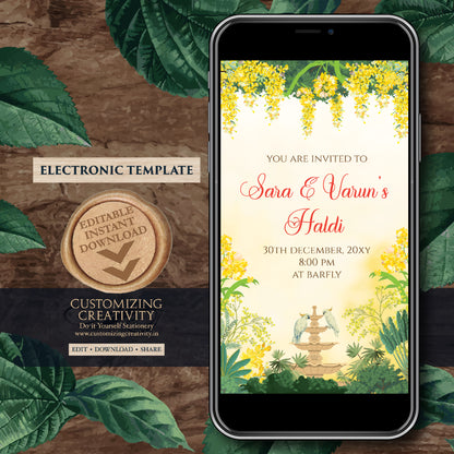Digital Haldi invitations Haldi invites, Mayoun invitations & Mehndi invitations, Digital Mayoun invites as Dholki invitations Mehndi invite