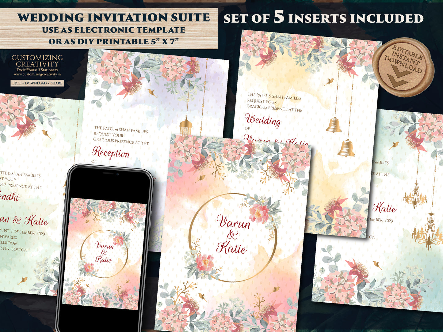 Hindu invitation & Hindu Wedding Invitation, Indian wedding card as Indian Wedding invite, Indian wedding invitation Wedding invite Indian