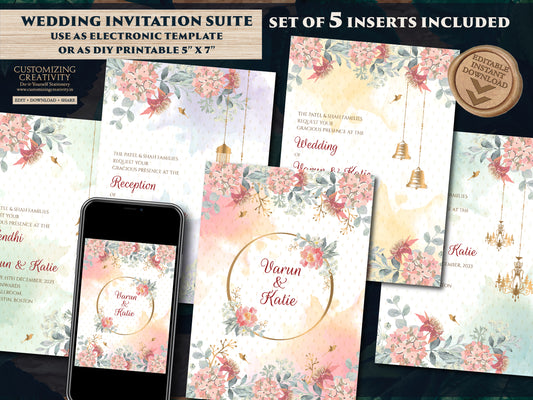 Hindu invitation & Hindu Wedding Invitation, Indian wedding card as Indian Wedding invite, Indian wedding invitation Wedding invite Indian