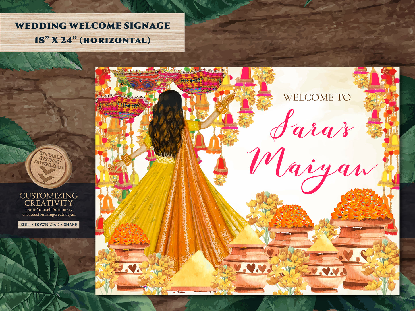 Welcome Signs Maiyaan & Maiyan Welcome signs, Maiyan Signs as Haldi signs, Haldi Welcome sign as Maiyaan Signs, Maiyaan Welcome signs Haldi