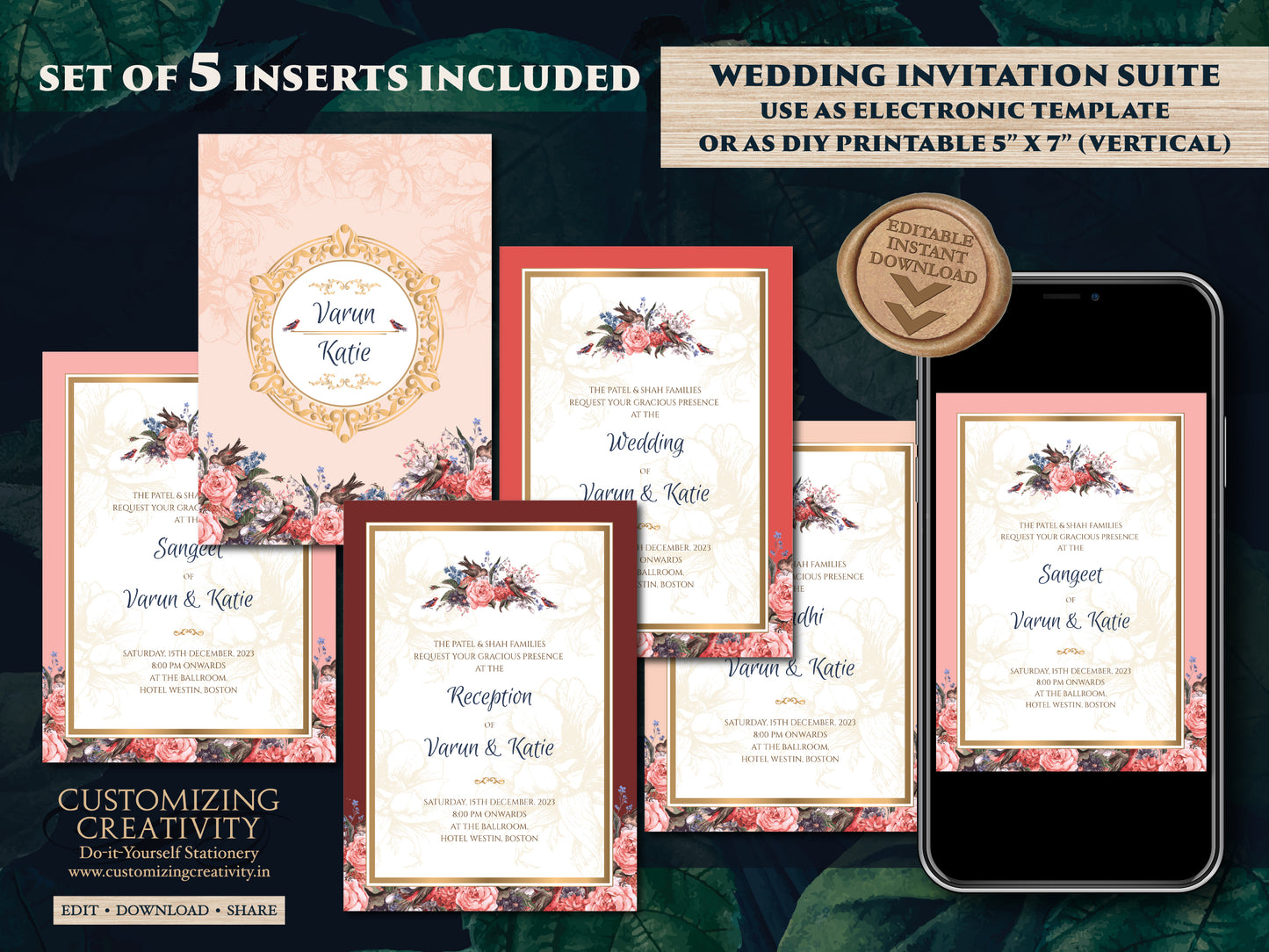 Sikh Wedding card as Indian invites, Indian Wedding invites & Indian Invitations, Sikh Wedding invitations as Digital Indian Wedding cards