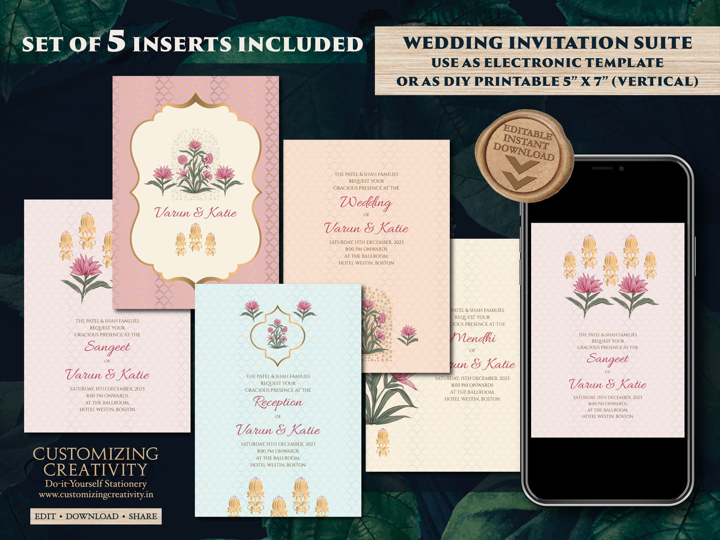 Wedding invites Indian & Wedding invitation Indian, Indian wedding card as Indian wedding invites, Hindu Wedding Invitation as Hindu invites