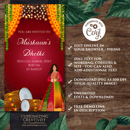 Dholki invitations Muslim Mehndi invites, Digital Dholki invites & Mehndi invitation, Mehendi invite as Digital Pakistani wedding invitation