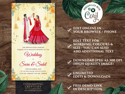 Hindu invitations as Hindu wedding invites, Indian Wedding cards & Indian invitations, Indian Wedding invites as Digital Hindu Wedding cards