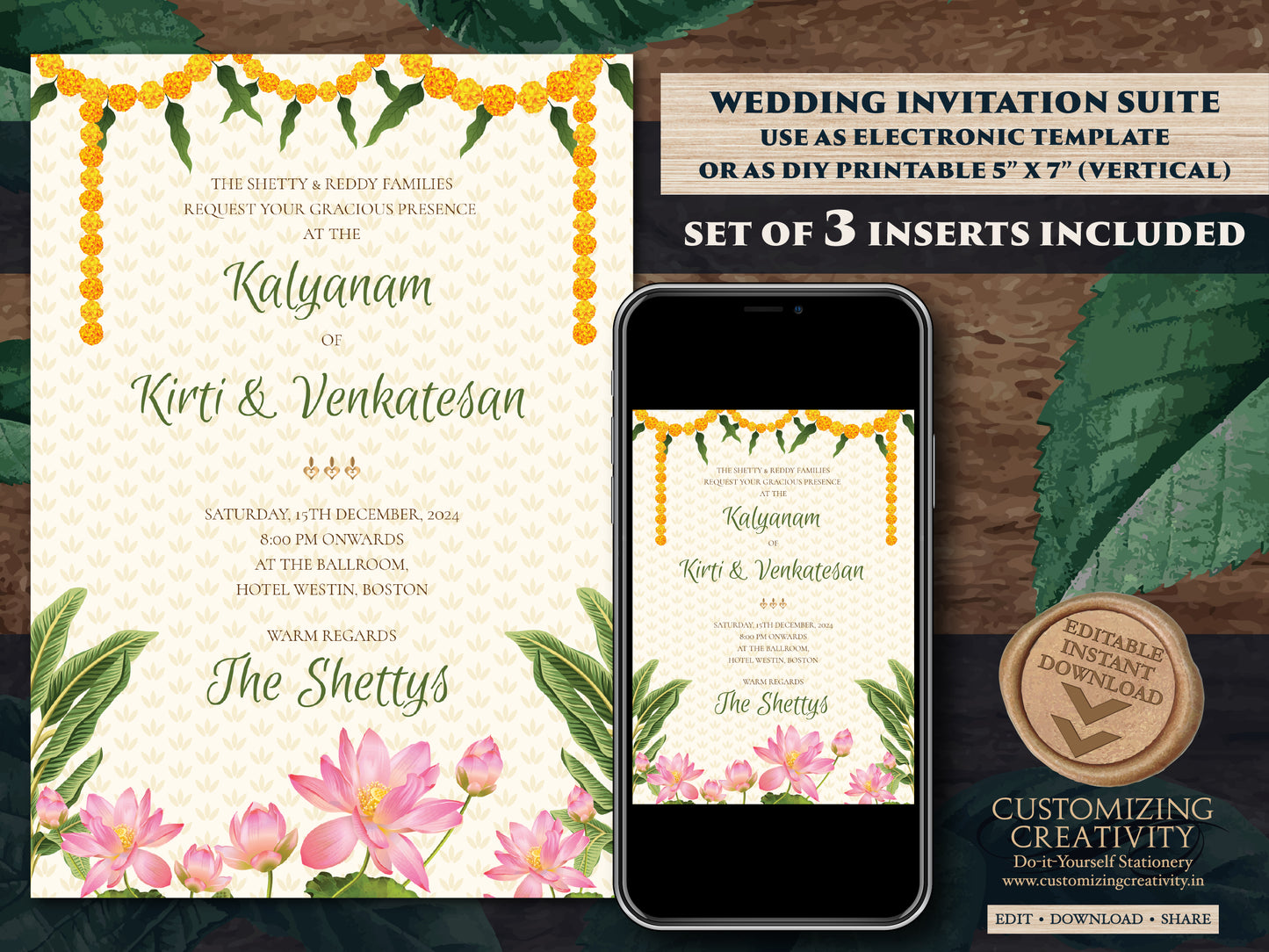 Tamil Wedding invites & Tamil wedding cards, South Indian Wedding invitation as Tamil Wedding invitations, South Indian invitations Tamil