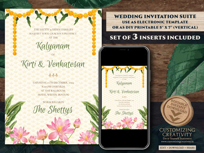 Tamil Wedding invites & Tamil wedding cards, South Indian Wedding invitation as Tamil Wedding invitations, South Indian invitations Tamil
