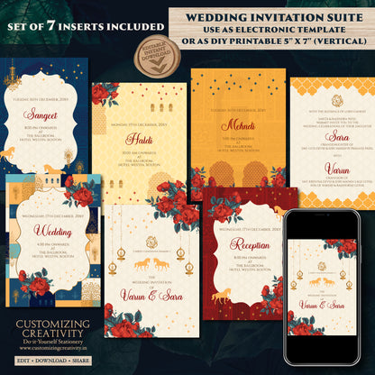 Indian wedding invite Digital Hindu Wedding card, Indian Wedding invitation as Indian wedding card, Hindu invitation as Hindu wedding invite