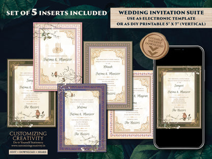 Muslim Wedding Invite Shaadi as lslamic Digital invites Wedding, Wedding invitation Muslim & Islamic invitations Muslim invitations Nikkah