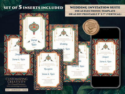 Indian Wedding invites & Indian Invitations, Hindu Wedding invitations as Digital Indian Wedding cards, Hindu Wedding card as Indian invites