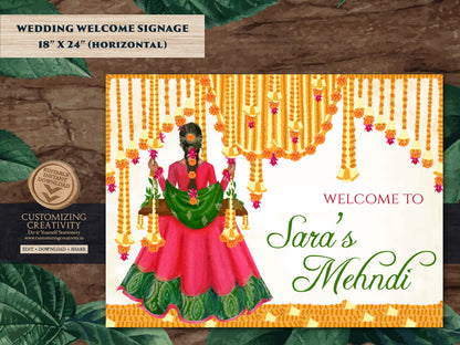 Mehndi Signs as Mehndi Welcome signs, Mehndi poster as Mehndi Decor Signs, Mendhi decoration & Mehendi decor, Mendhi decor sign Mendhi sign