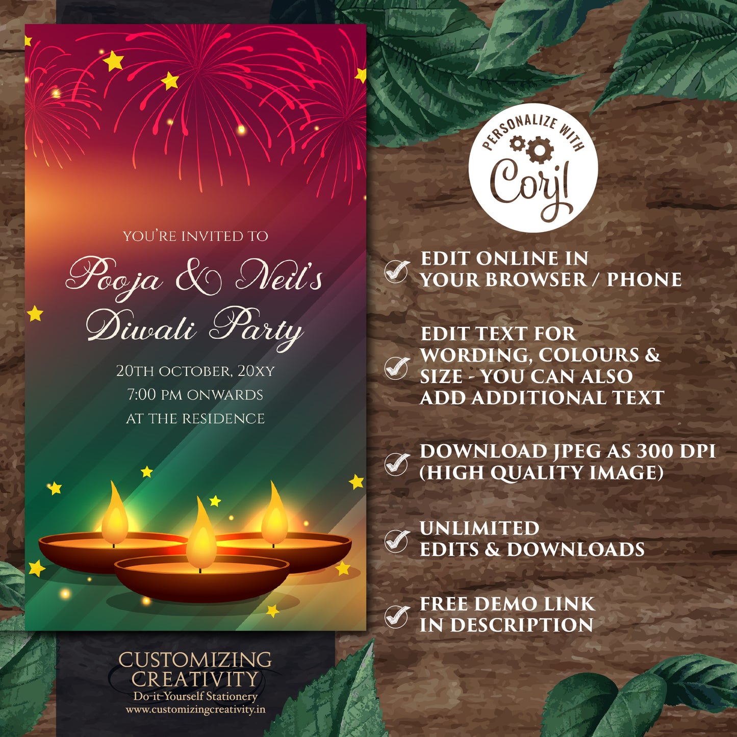 Happy Diwali invite Digital Diwali Party invitation, Diwali invitations Diwali invite as Diwali Dinner invites, Happy Diwali greeting invite