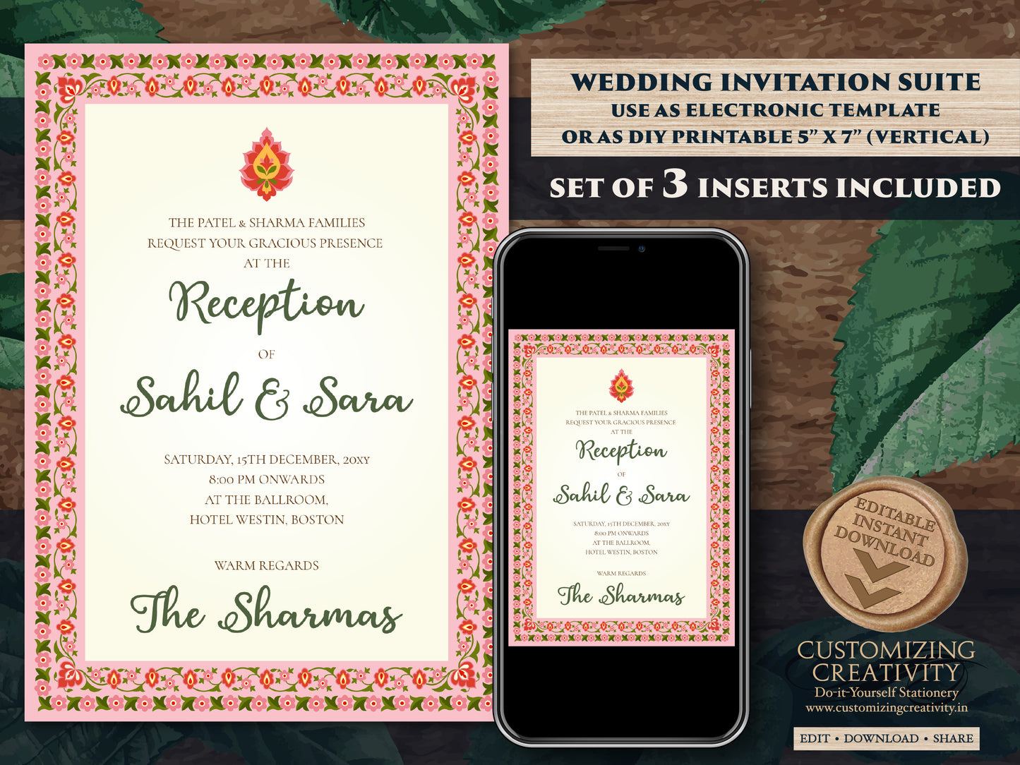 Indian wedding invitations Hindu Wedding invites, Indian wedding cards as Hindu Wedding cards, Hindu invitation & Hindu Wedding Invitation