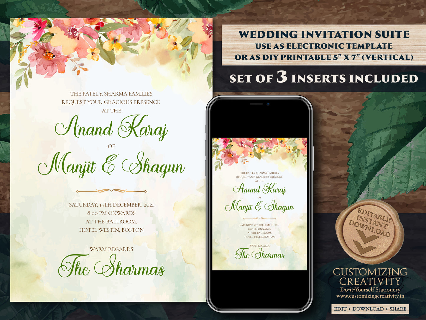 Punjabi invitations Sikh wedding cards, Anand Karaj invitations & Sikh wedding invitations, Punjabi wedding cards as Anand Karaj invites