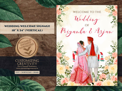 Hindu Wedding sign Indian as Indian Wedding sign, Indian Wedding board as Phera Welcome Sign, Indian Wedding Welcome sign Hindu Welcome sign