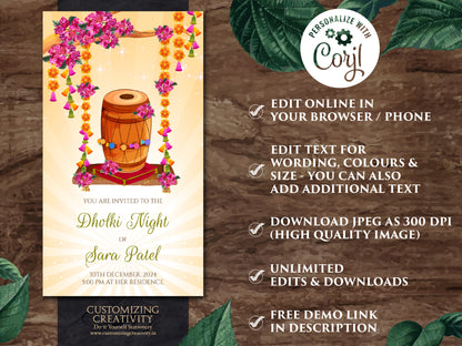 Dholki invitations & Dholki invite digital, Pakistani wedding invitations as Muslim wedding invitations, Mehndi invitations as Dholki cards