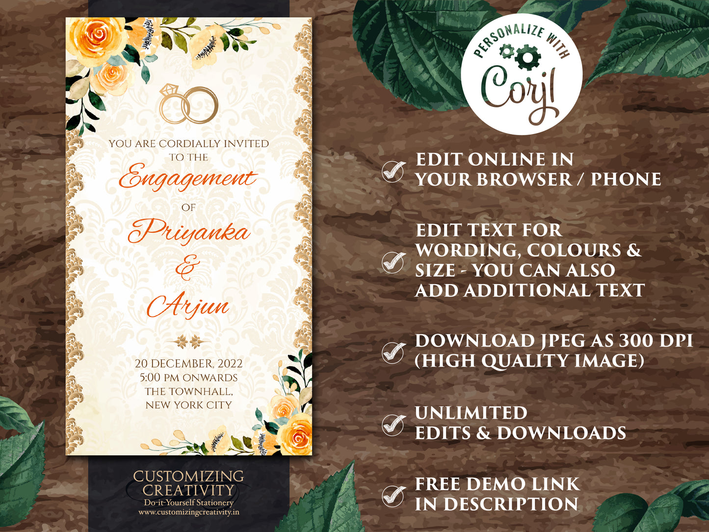 Indian Ring Ceremony Invites Digital as Engagement invitations Electronic, Digital Ring Ceremony cards & WhatsApp Engagement invite template