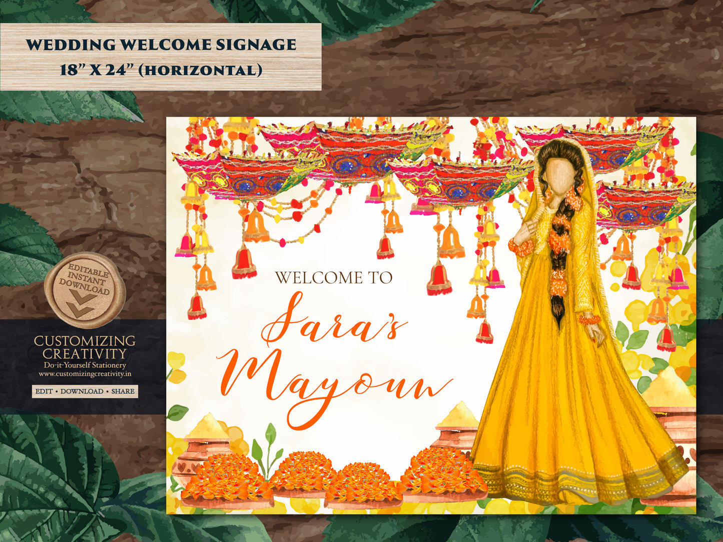 Mayoun Signs as Mayoun decor, Mayoun Welcome signs as Haldi Welcome sign, Mayoon signs as Mayoon decor, Maiyaan Welcome signs as Maiyan sign