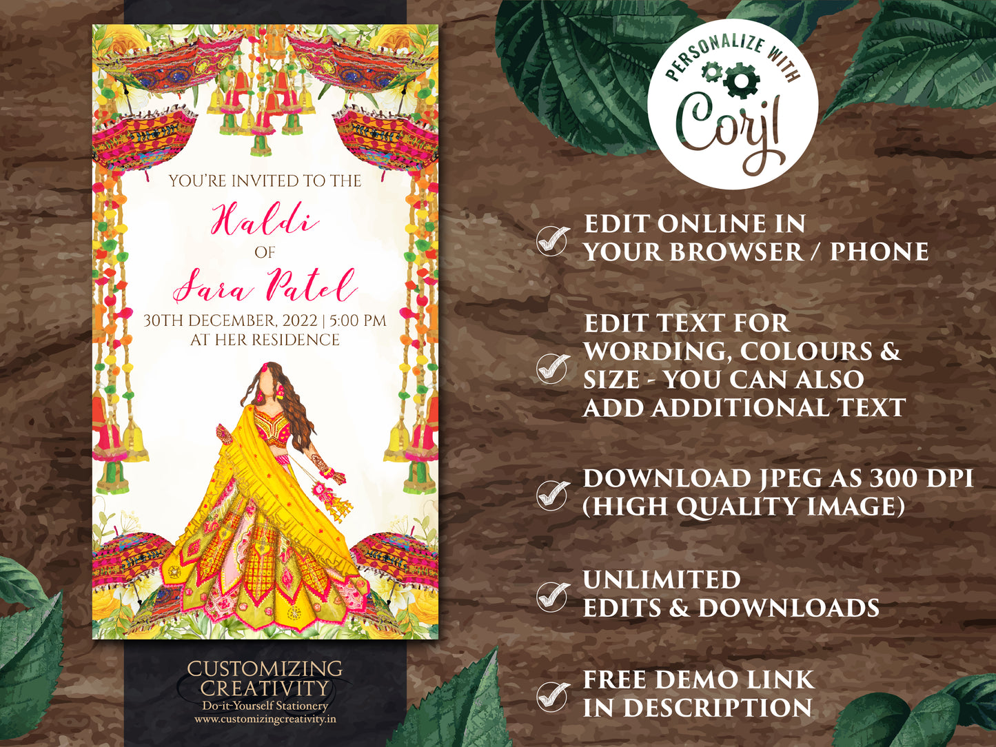Holud invitation as Maiyan invites, Holud invites as Pithi cards, Haldi invitations & Pithi Invites, Mayoun invitations as Pithi invitations