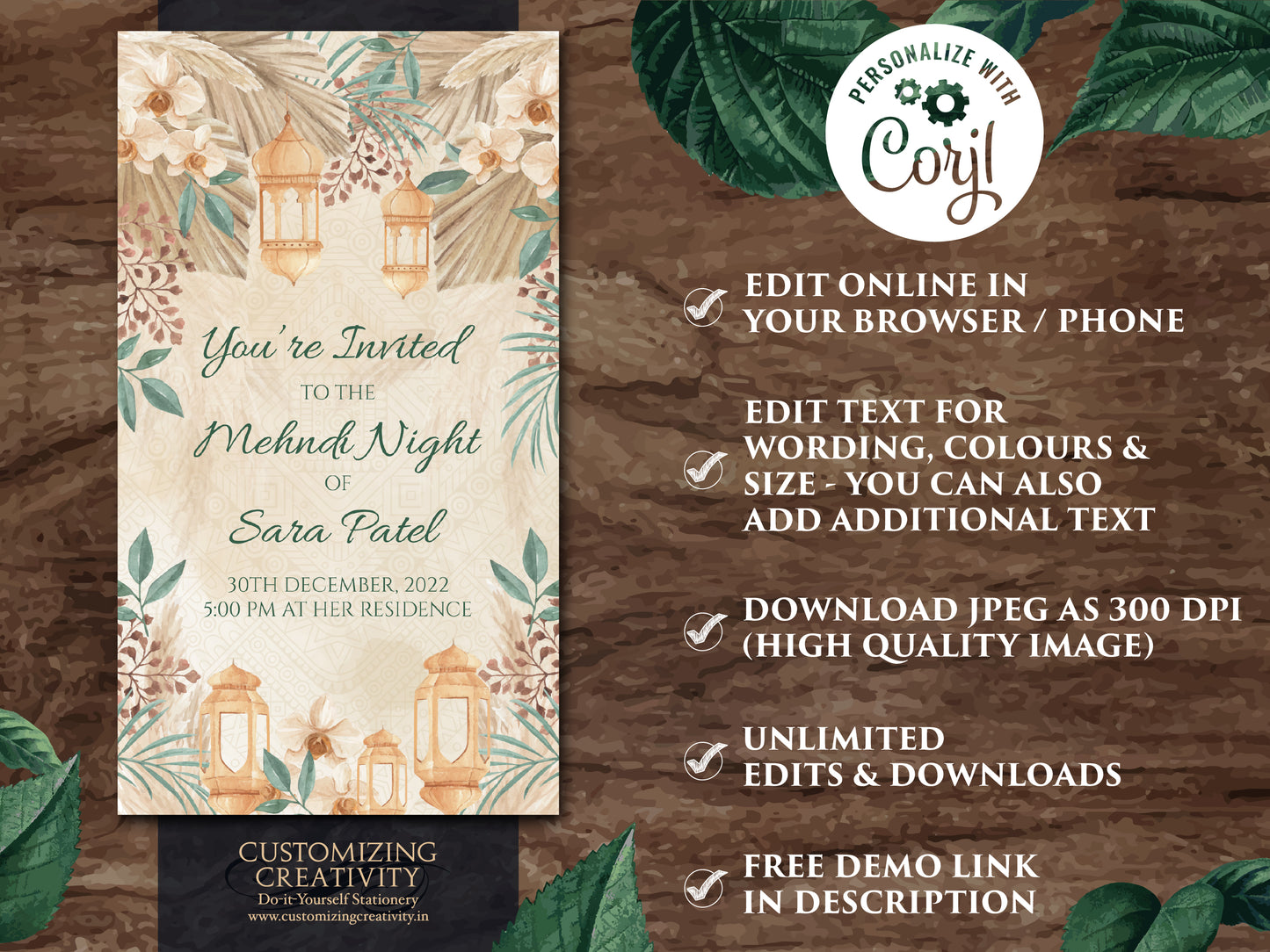 Mendhi invites as Mendhi invitations, Dholki invites as Dholki invitations, Muslim invitations, Digital Mehendi invites & Mehndi invitations