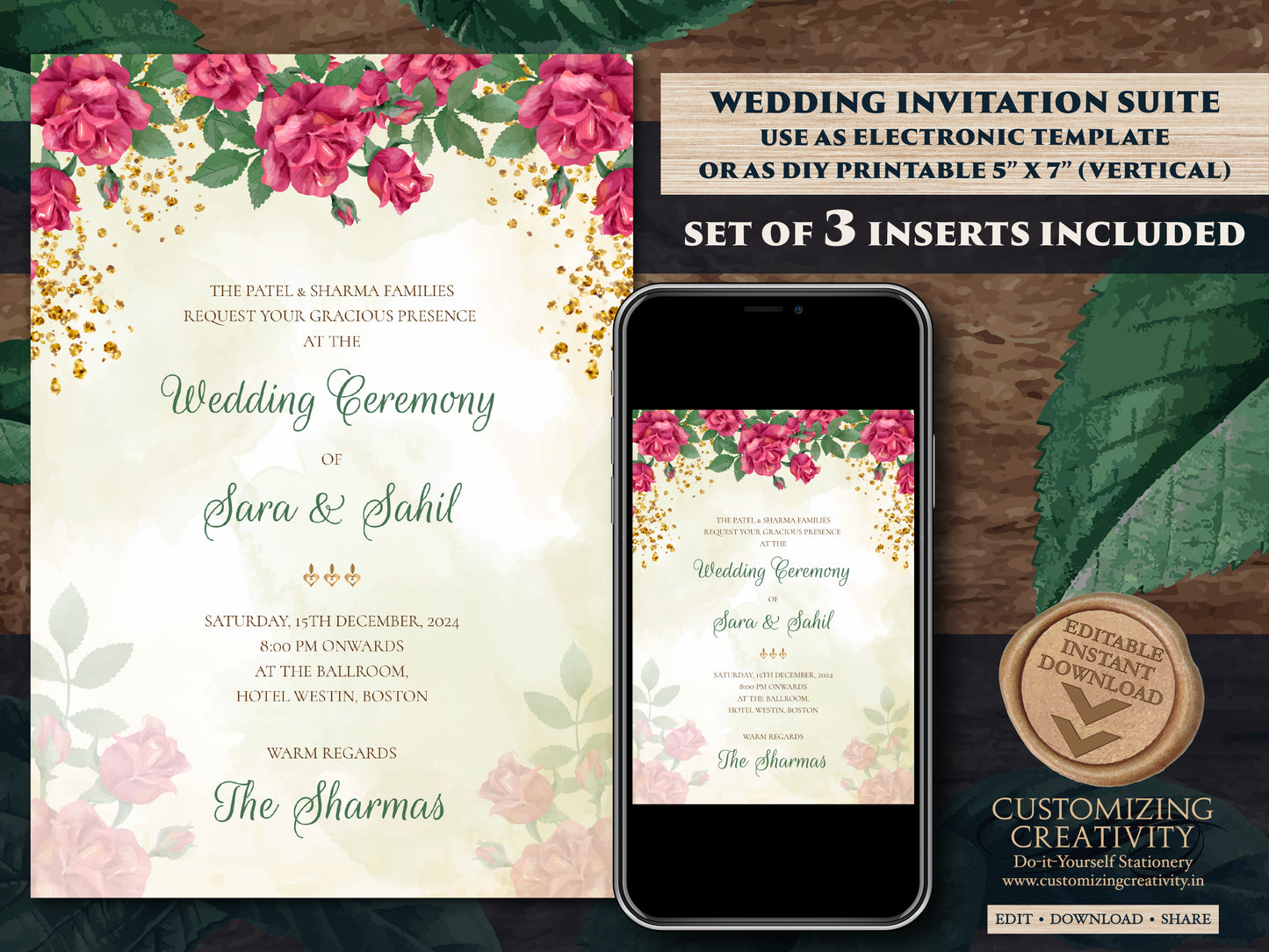 Hindu invitation & Hindu Wedding Invitation, Indian wedding card as Indian Wedding invite, Indian wedding invitation Wedding invite Indian
