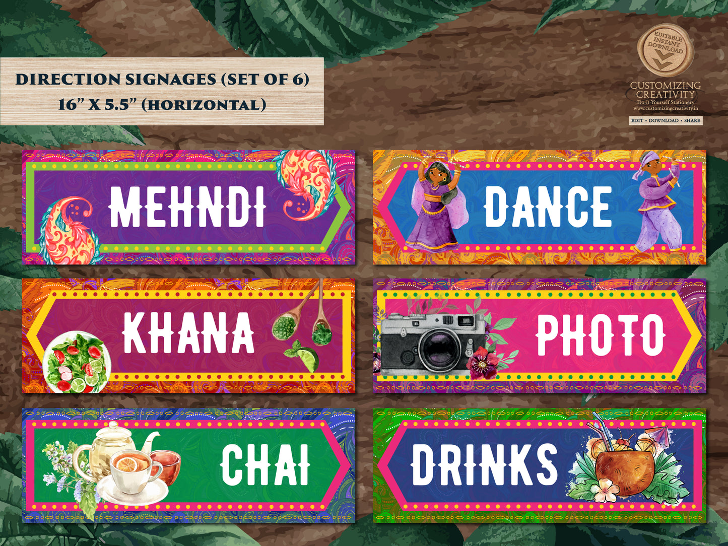 Mehndi decoration & Mehndi Signs, Mehndi Welcome signs as Dholki decoration, Mehendi decor as Haldi decoration, Haldi decor as Sangeet decor