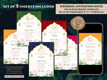Indian invite template & Indian invitations Hindu Wedding card Indian, Indian Wedding Digital Invite as Indian Wedding invitation card Hindu