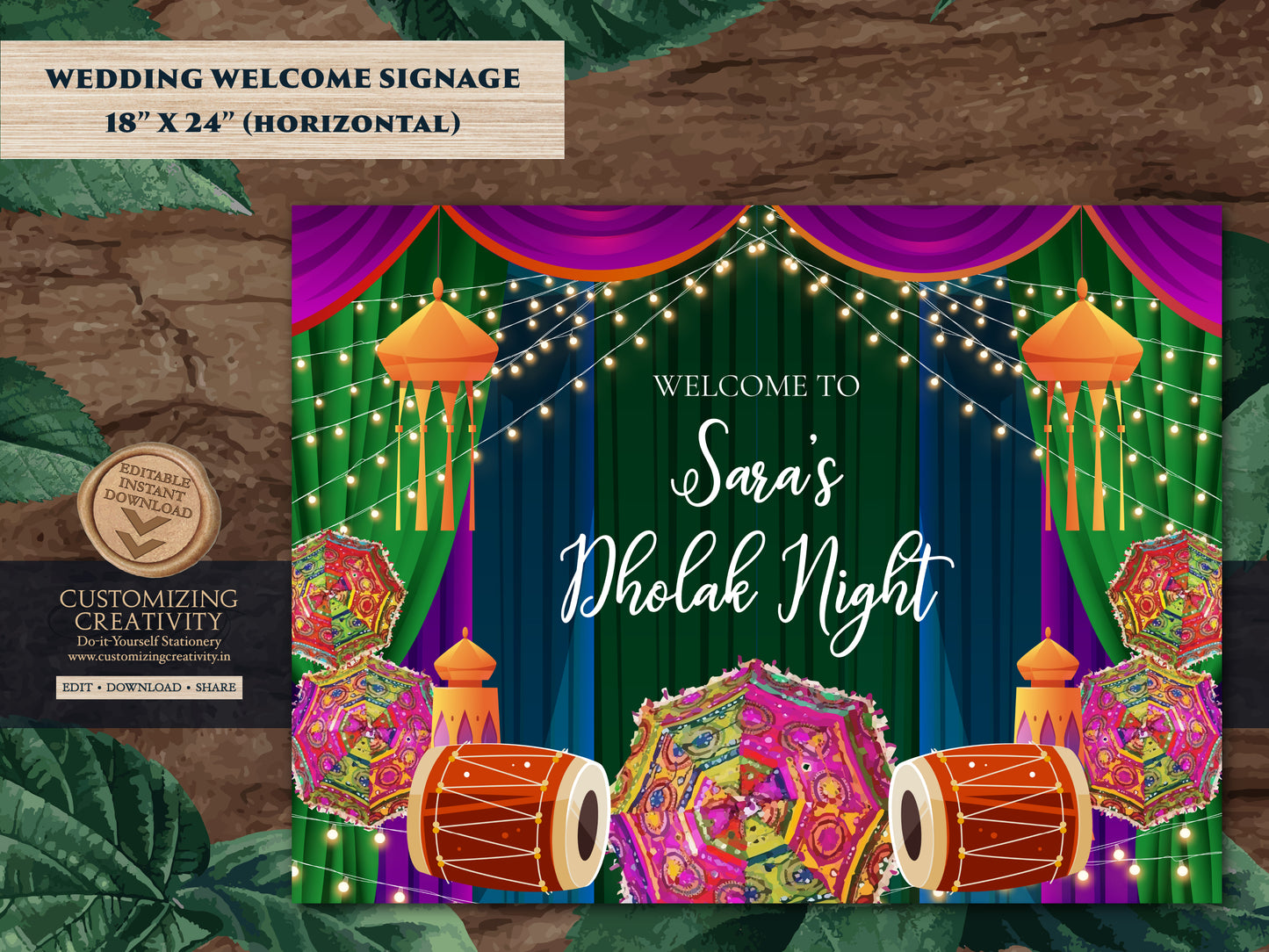 Dholak Welcome signs as Dholki Welcome Signs, Dholak Night signs as Punjabi Dholki signs, Muslim Dholki Decor signs & Dholki Night Signs