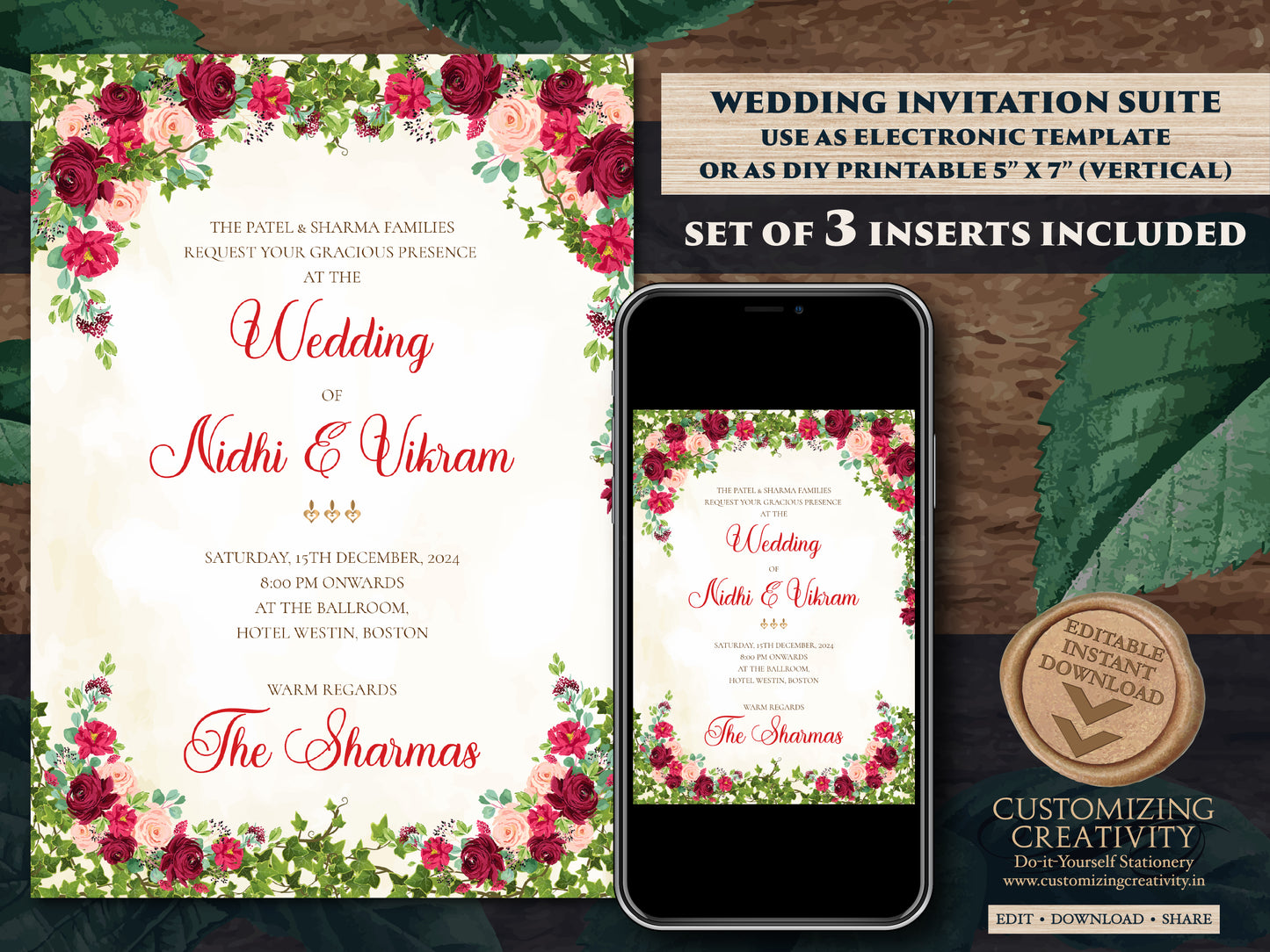 Hindu invitations & Hindu Wedding cards, Indian wedding card as Indian Wedding invite, Indian wedding invitation as Wedding invite Indian