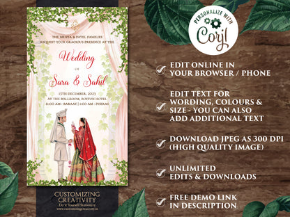 Indian Wedding invitations & Indian invitations, Digital Indian Wedding invites as Hindu Wedding invitations, Digital Hindu wedding invites