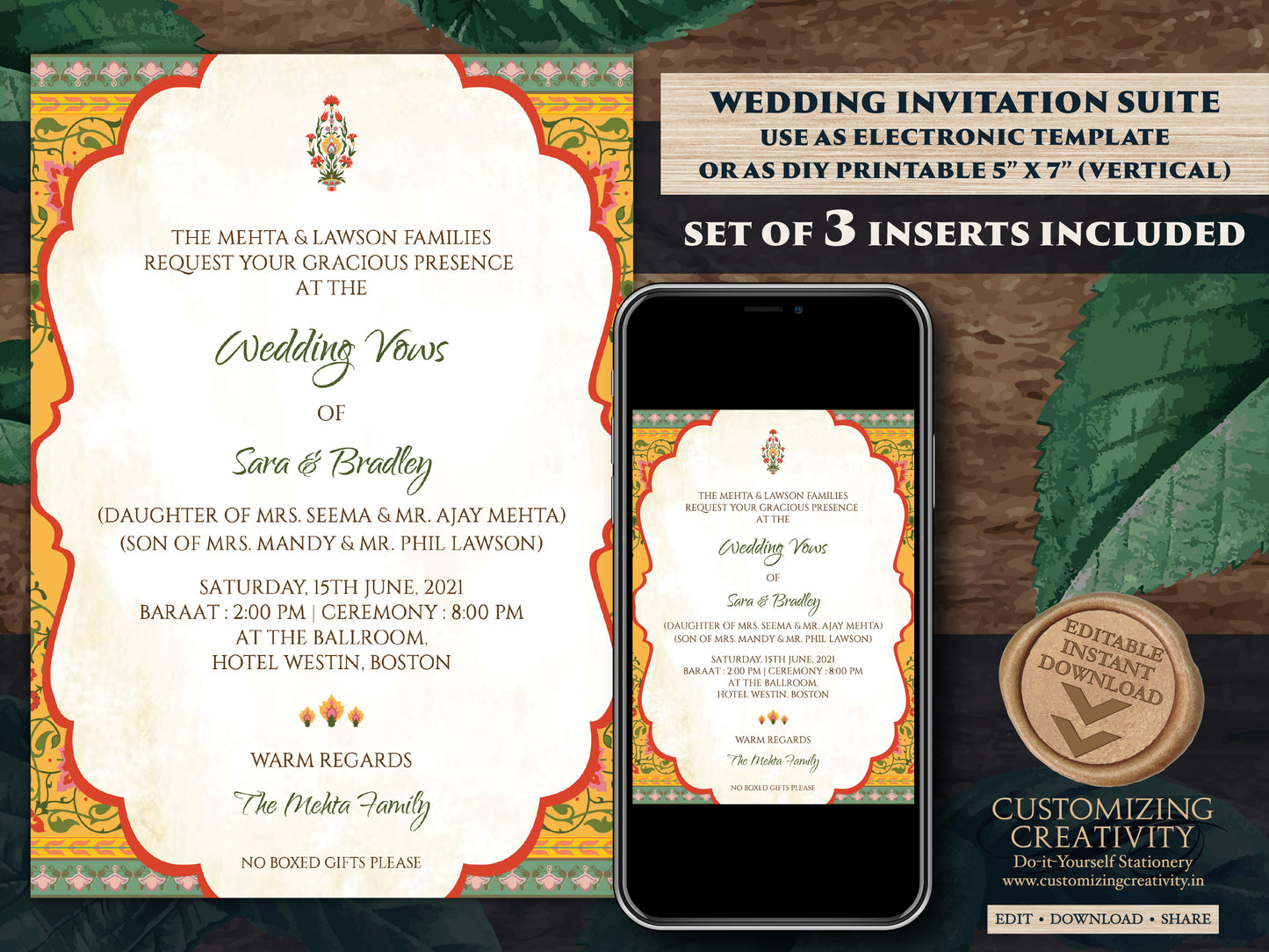 Indian Wedding Invitations as Hindu Wedding card, Hindu invitations Wedding as Royal Wedding invite, Indian invites for Hindu Shaadi cards